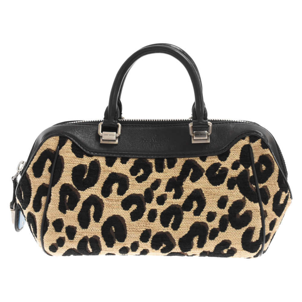 Louis Vuitton Baby Leopard Handbag Velvet Beige